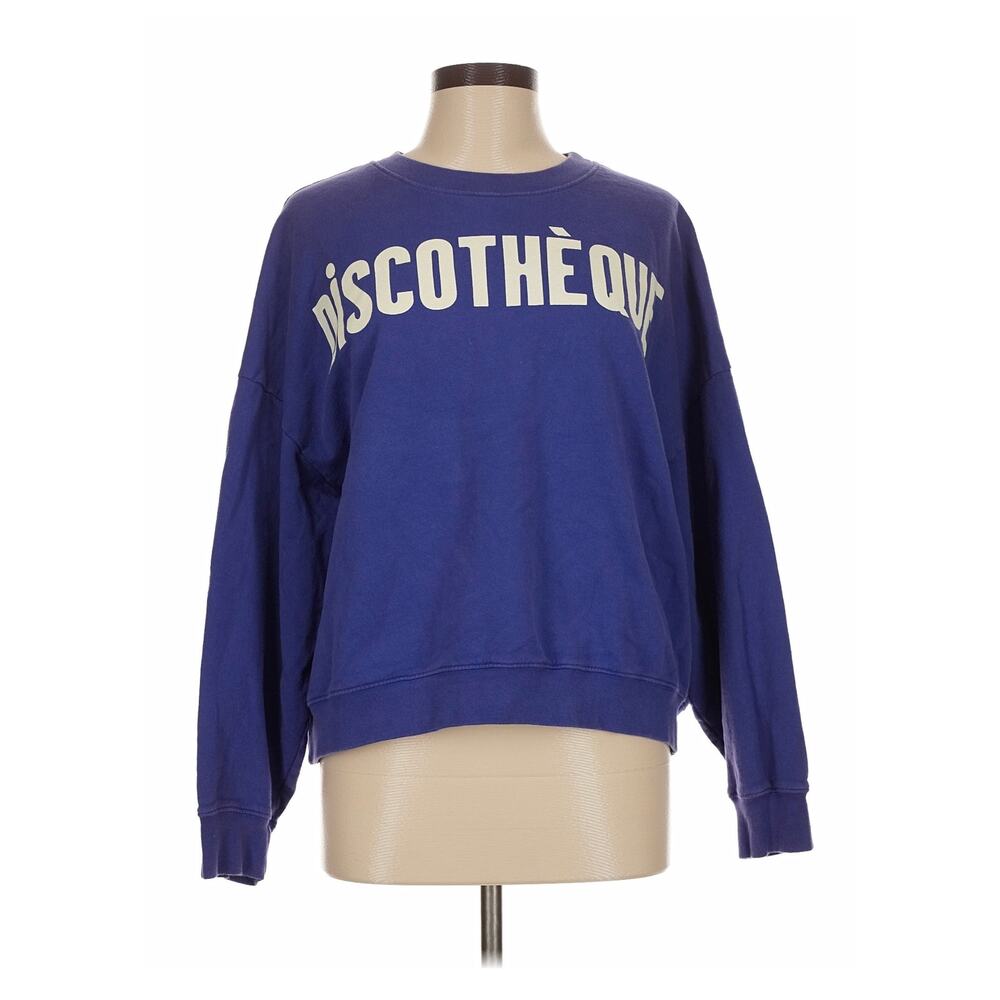 Clare V. Le Drop Sweatshirt Cobalt w/ Cream Discotheque XXL